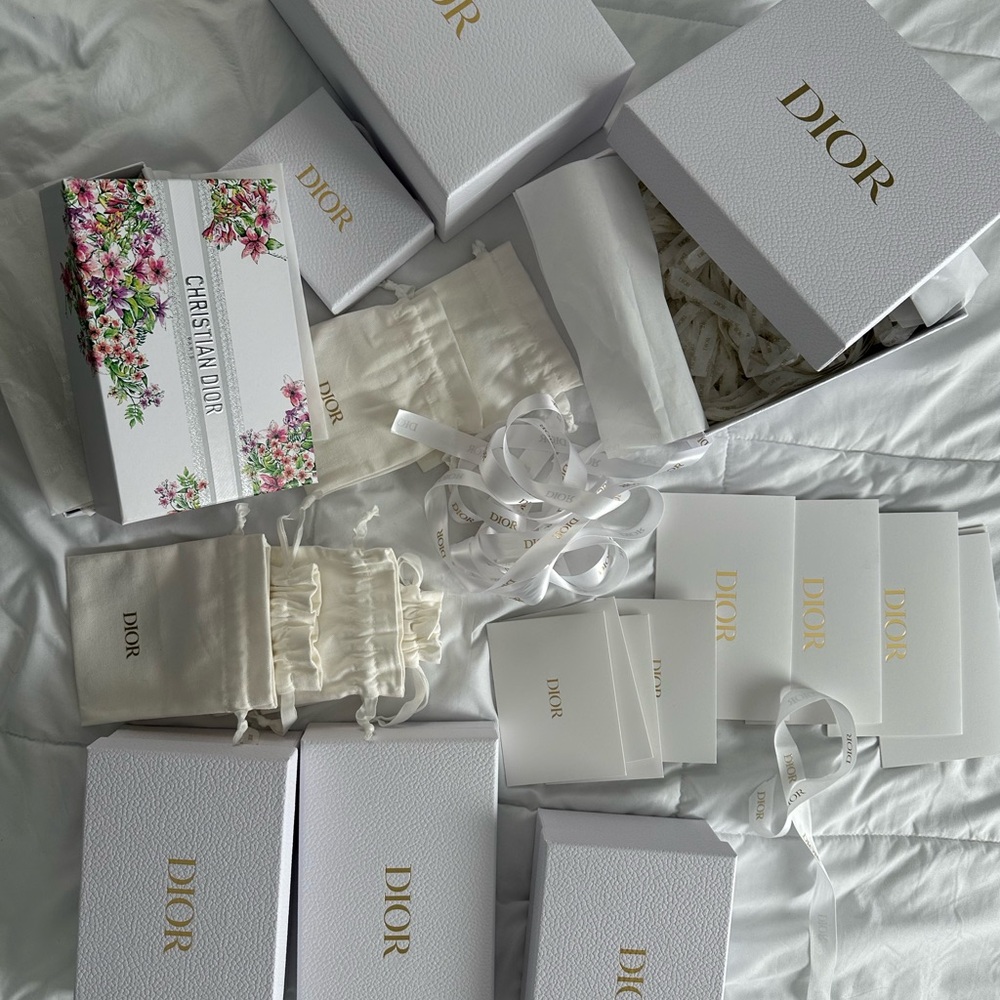 Authentic Dior White Gold Gift Boxes